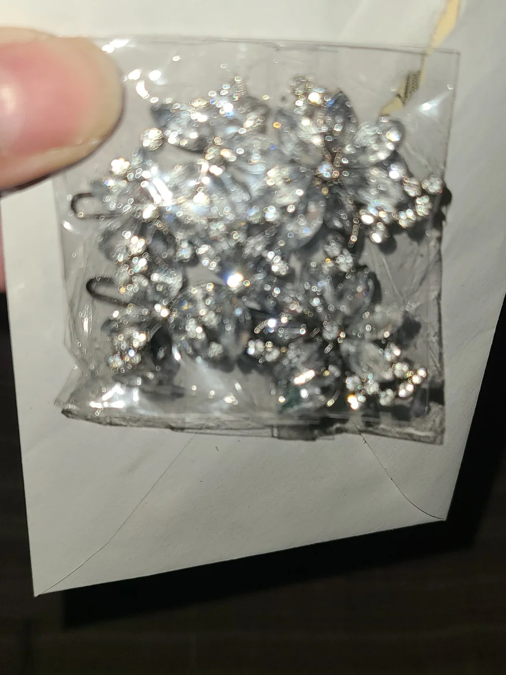 Silver Floral Crystal Hair Clips - Women Accessories